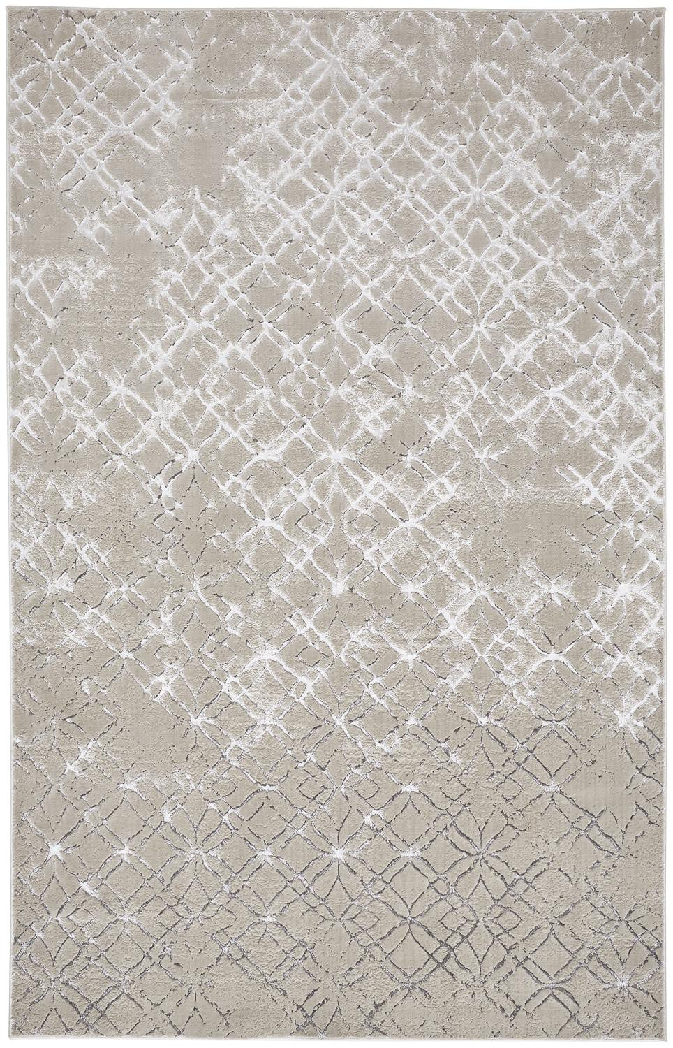 Homeroots 5' X 8' Silver Gray And White Abstract Stain Resistant Area Rug  Polyester 511495