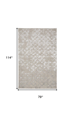 Homeroots 7' X 10' Silver And Gray Abstract Non Skid Area Rug  Polyester 511497