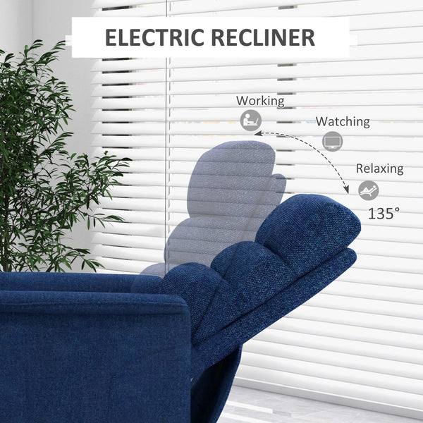 English Elm Electric Power Lift Recliner Chair with Wired Remote Linen Upholstery Living Room T3971P405326
