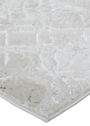 Homeroots 12' X 18' Silver Gray And White Abstract Area Rug  Polyester 511503