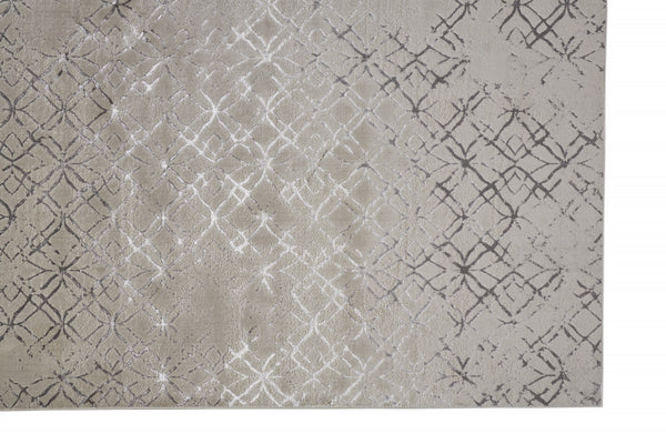 Homeroots 13' X 20' Silver And Gray Abstract Area Rug  Polyester 511504