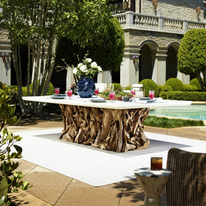 Uttermost Stonewood Teak Root Convertible Ping Pong Dining Table for Indoor Outdoor Use