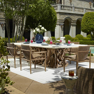 Uttermost Stonewood Teak Root Convertible Ping Pong Dining Table for Indoor Outdoor Use