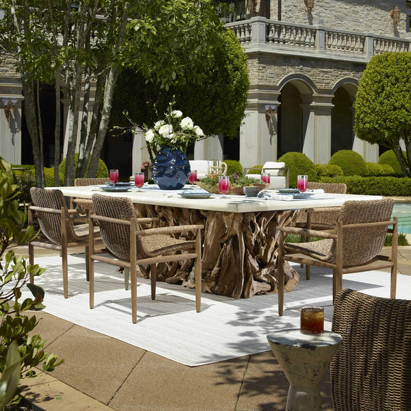 Uttermost Stonewood Teak Root Convertible Ping Pong Dining Table for Indoor Outdoor Use