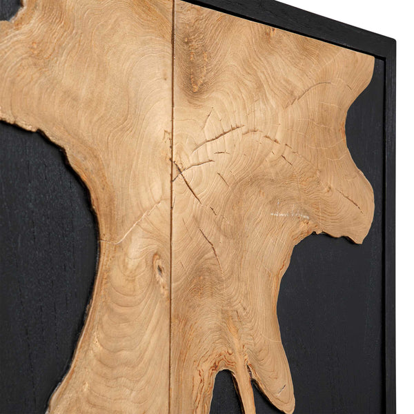 Uttermost Andrei Handcrafted Teak Root Slice Two Door Accent Cabinet Modern Rustic