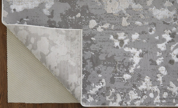 HomeRoots 4' Contemporary Silver Gray and White Abstract Area Rug - Elegant Design for Modern Spaces 4' X 6' 511530