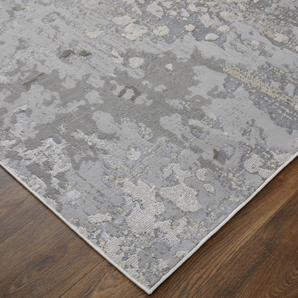 HomeRoots 4' Contemporary Silver Gray and White Abstract Area Rug - Elegant Design for Modern Spaces 4' X 6' 511530