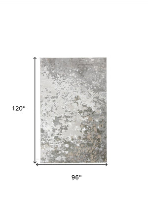 HomeRoots 4' Contemporary Silver Gray and White Abstract Area Rug - Elegant Design for Modern Spaces 8' X 10' 511532