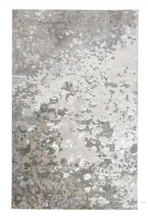 HomeRoots 4' Contemporary Silver Gray and White Abstract Area Rug - Elegant Design for Modern Spaces 8' X 10' 511532