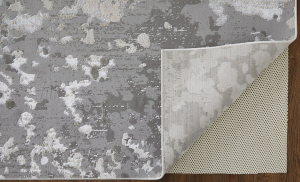 HomeRoots 4' Contemporary Silver Gray and White Abstract Area Rug - Elegant Design for Modern Spaces 7' X 10' 511533
