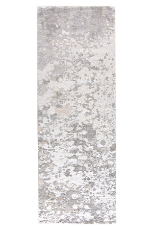 HomeRoots 4' Contemporary Silver Gray and White Abstract Area Rug - Elegant Design for Modern Spaces 8' Runner 511537
