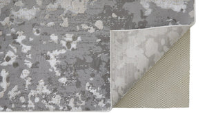 HomeRoots 4' Contemporary Silver Gray and White Abstract Area Rug - Elegant Design for Modern Spaces 12' X 18' 511539