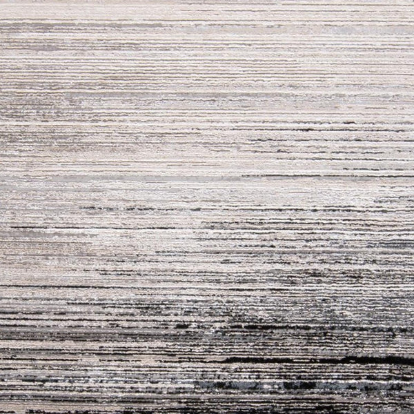 HomeRoots 4' Modern Beige and Black Abstract Area Rug - Non-Skid Design for Living Rooms and Bedrooms 4' X 6' 511542