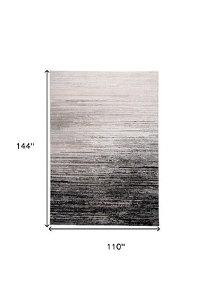 HomeRoots 4' Modern Beige and Black Abstract Area Rug - Non-Skid Design for Living Rooms and Bedrooms 9' X 12' 511546