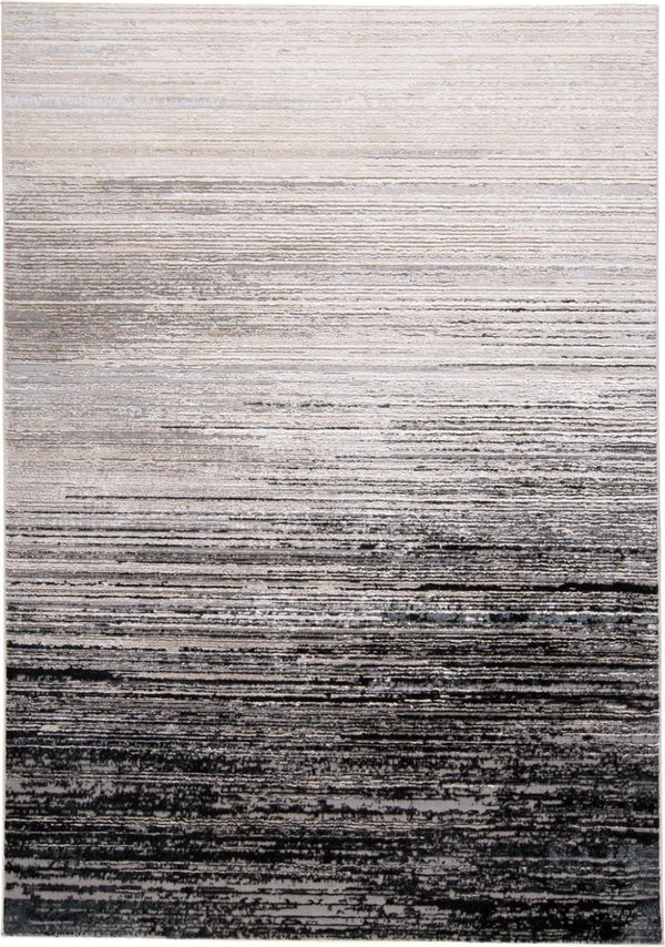 HomeRoots 4' Modern Beige and Black Abstract Area Rug - Non-Skid Design for Living Rooms and Bedrooms 10' X 13' 511548