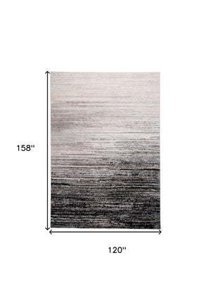 HomeRoots 4' Modern Beige and Black Abstract Area Rug - Non-Skid Design for Living Rooms and Bedrooms 10' X 13' 511548