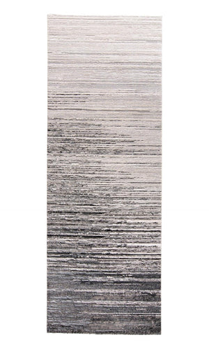 HomeRoots 4' Modern Beige and Black Abstract Area Rug - Non-Skid Design for Living Rooms and Bedrooms 8' Runner 511549