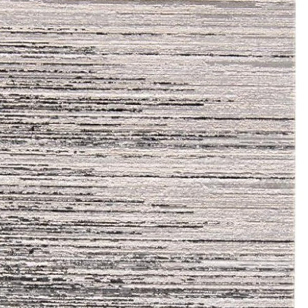 HomeRoots 4' Modern Beige and Black Abstract Area Rug - Non-Skid Design for Living Rooms and Bedrooms 8' Runner 511549