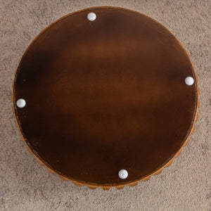English Elm Set of 2 Fluted Nesting Round Tables Solid Wood Mdf Mid-century Living Room W3158P407134