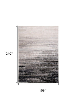HomeRoots 4' Modern Beige and Black Abstract Area Rug - Non-Skid Design for Living Rooms and Bedrooms 13' X 20' 511552