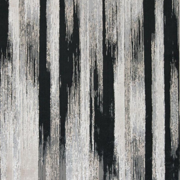 HomeRoots 4' Abstract Power Loomed Area Rug in Black, Silver, and Gray - Modern, Durable Design for Any Space 5' X 8' 511555