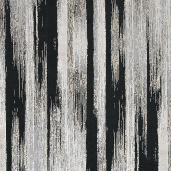 HomeRoots 4' Abstract Power Loomed Area Rug in Black, Silver, and Gray - Modern, Durable Design for Any Space 8' X 10' 511556