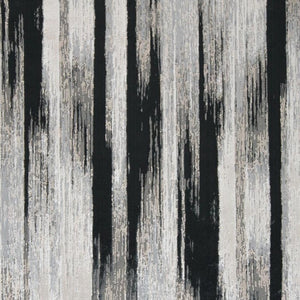HomeRoots 4' Abstract Power Loomed Area Rug in Black, Silver, and Gray - Modern, Durable Design for Any Space 7' X 10' 511557
