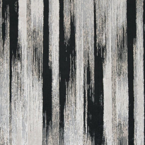 HomeRoots 4' Abstract Power Loomed Area Rug in Black, Silver, and Gray - Modern, Durable Design for Any Space 9' X 12' 511558