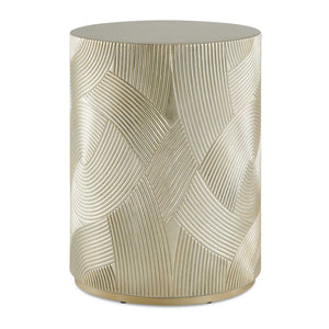 Uttermost Uttermost Cassandra Sculptural Gold Leaf Drum Table for Eclectic Living Spaces 51155