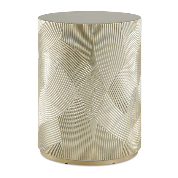 Uttermost Uttermost Cassandra Sculptural Gold Leaf Drum Table for Eclectic Living Spaces 51155