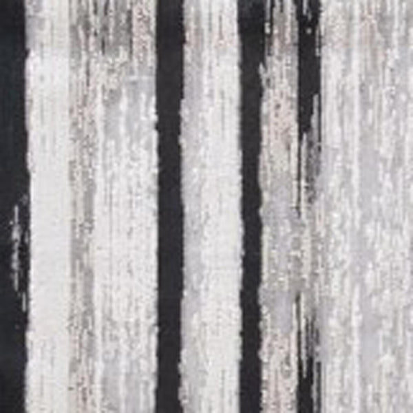 HomeRoots 4' Abstract Power Loomed Area Rug in Black, Silver, and Gray - Modern, Durable Design for Any Space 8' Runner 511561