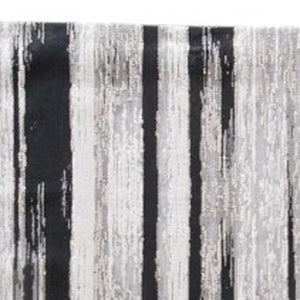 HomeRoots 4' Abstract Power Loomed Area Rug in Black, Silver, and Gray - Modern, Durable Design for Any Space 8' Runner 511561
