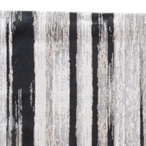 HomeRoots 4' Abstract Power Loomed Area Rug in Black, Silver, and Gray - Modern, Durable Design for Any Space 8' Runner 511561