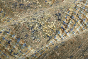 HomeRoots 8' Hand-Tufted Wool Rug in Tan, Blue & Gray - Elegant Oriental Design for High-Traffic Areas 8' Runner 511576