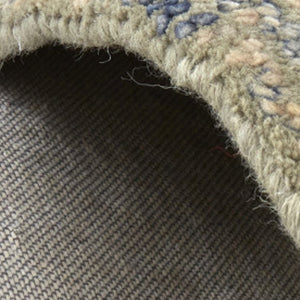 HomeRoots 8' Hand-Tufted Wool Rug in Tan, Blue & Gray - Elegant Oriental Design for High-Traffic Areas 8' Runner 511576