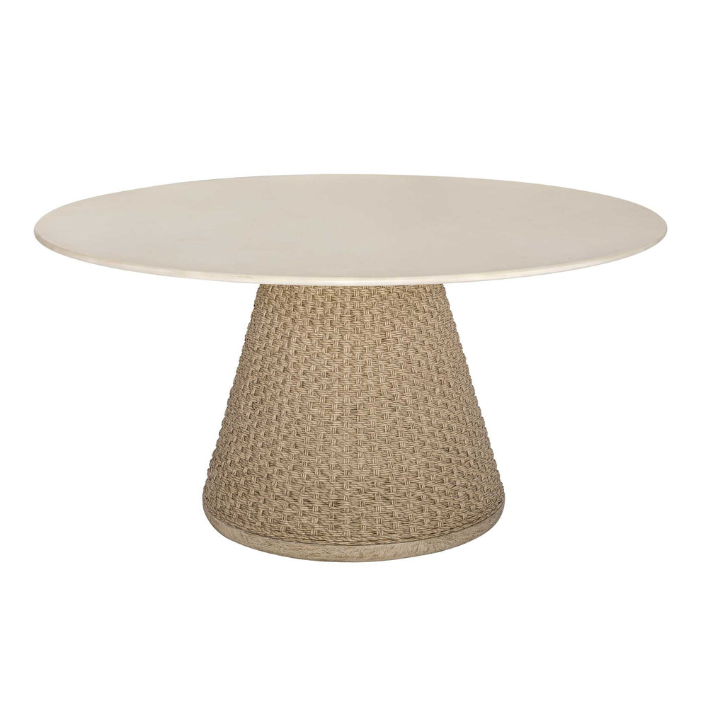 Uttermost Uttermost Cardoso Round Concrete Top Wicker Pedestal Dining Table for Indoor Outdoor Use 51157