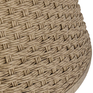 Uttermost Cardoso Round Concrete Top Wicker Pedestal Dining Table for Indoor Outdoor Use