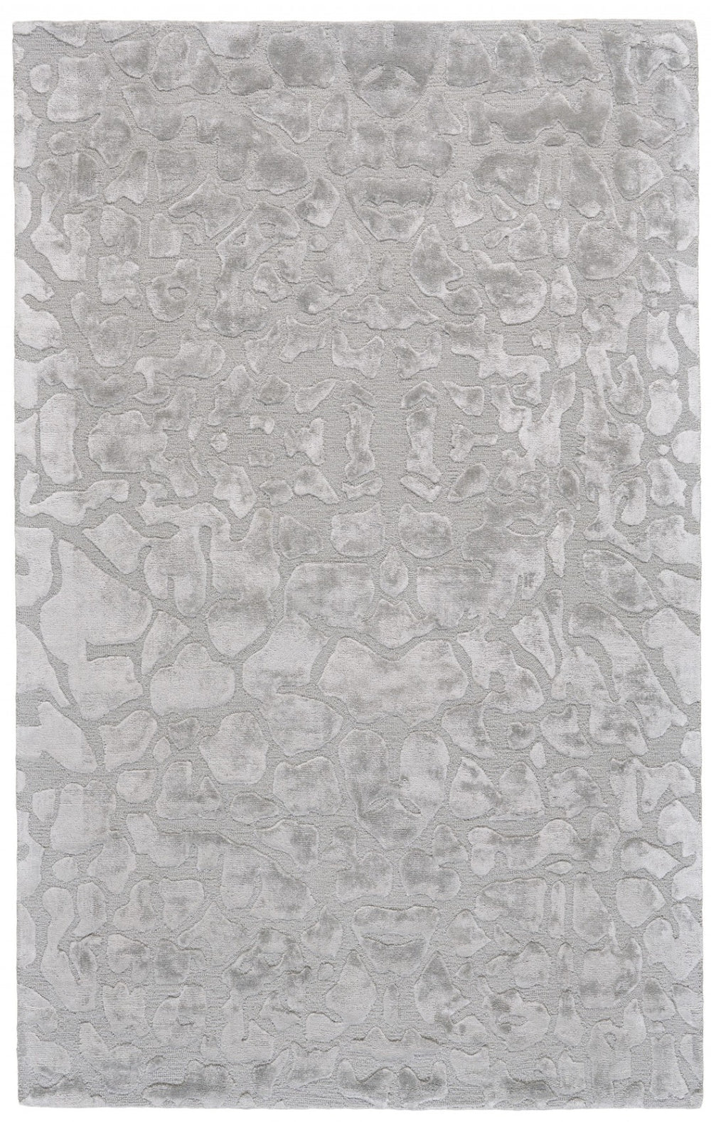 HomeRoots 5' Gray and Silver Abstract Handmade Area Rug - Contemporary Soft Texture for Any Room Decor 10' X 13' 511581