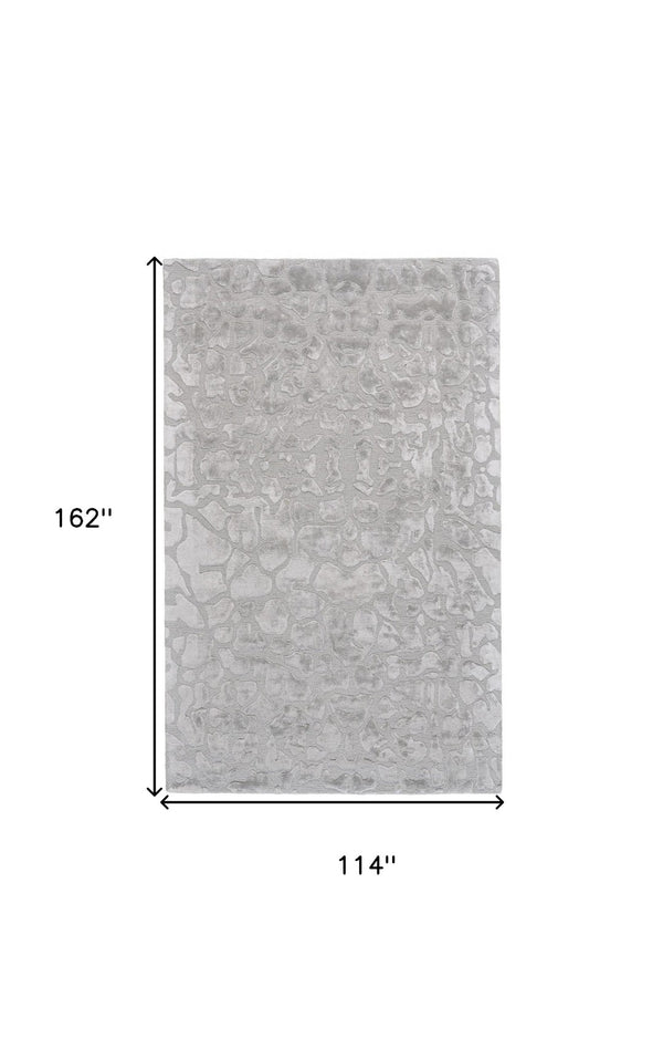 HomeRoots 5' Gray and Silver Abstract Handmade Area Rug - Contemporary Soft Texture for Any Room Decor 10' X 13' 511581
