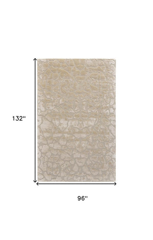 HomeRoots 5' Gray and Silver Abstract Handmade Area Rug - Contemporary Soft Texture for Any Room Decor 8' X 11' 511585