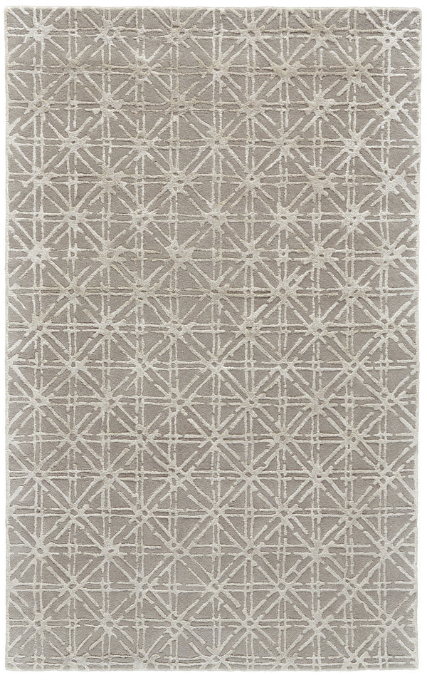 Homeroots 8' X 11' Taupe Ivory And Tan Wool Abstract Tufted Handmade Area Rug Taupe,Ivory,Tan Wool 511590