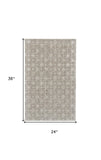 Homeroots 2' X 3' Taupe And Ivory Wool Abstract Hand Tufted Area Rug Taupe,Ivory,Tan Wool 511592