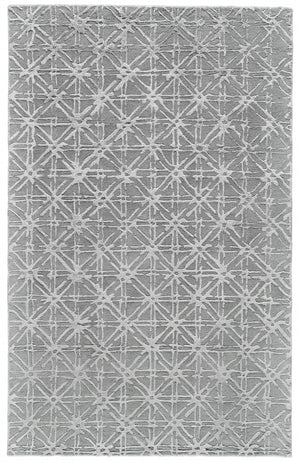 Homeroots 8' X 11' Gray And Silver Wool Abstract Tufted Handmade Area Rug Gray,Silver Wool 511601
