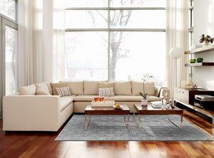 Homeroots 8' X 11' Gray And Silver Wool Abstract Tufted Handmade Area Rug Gray,Silver Wool 511601