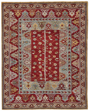 HomeRoots 5' Hand-Knotted Wool Floral Area Rug - Distressed Vintage Design, Stain-Resistant, Perfect for Any Room 2' X 3' 511608
