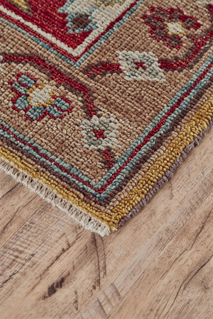 HomeRoots 5' Hand-Knotted Wool Floral Area Rug - Distressed Vintage Design, Stain-Resistant, Perfect for Any Room 2' X 3' 511608