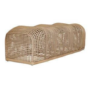 Uttermost Tino Handwoven Natural Rattan Bench Sculptural Coastal Boho Entryway Seating