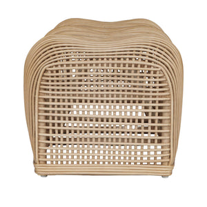 Uttermost Tino Handwoven Natural Rattan Bench Sculptural Coastal Boho Entryway Seating