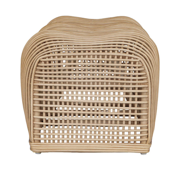 Uttermost Tino Handwoven Natural Rattan Bench Sculptural Coastal Boho Entryway Seating