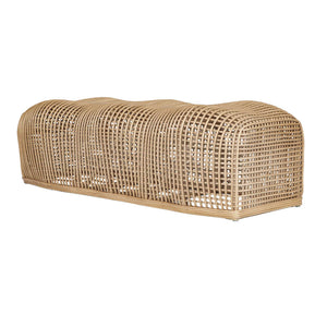 Uttermost Tino Handwoven Natural Rattan Bench Sculptural Coastal Boho Entryway Seating